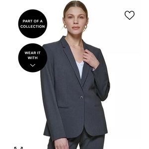 Calvin Klein Dark Gray One-Button Blazer